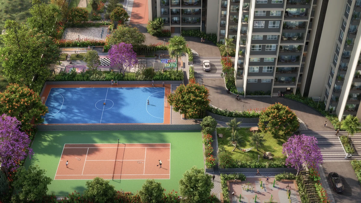 Sattva Lumina — aerial view of the community
