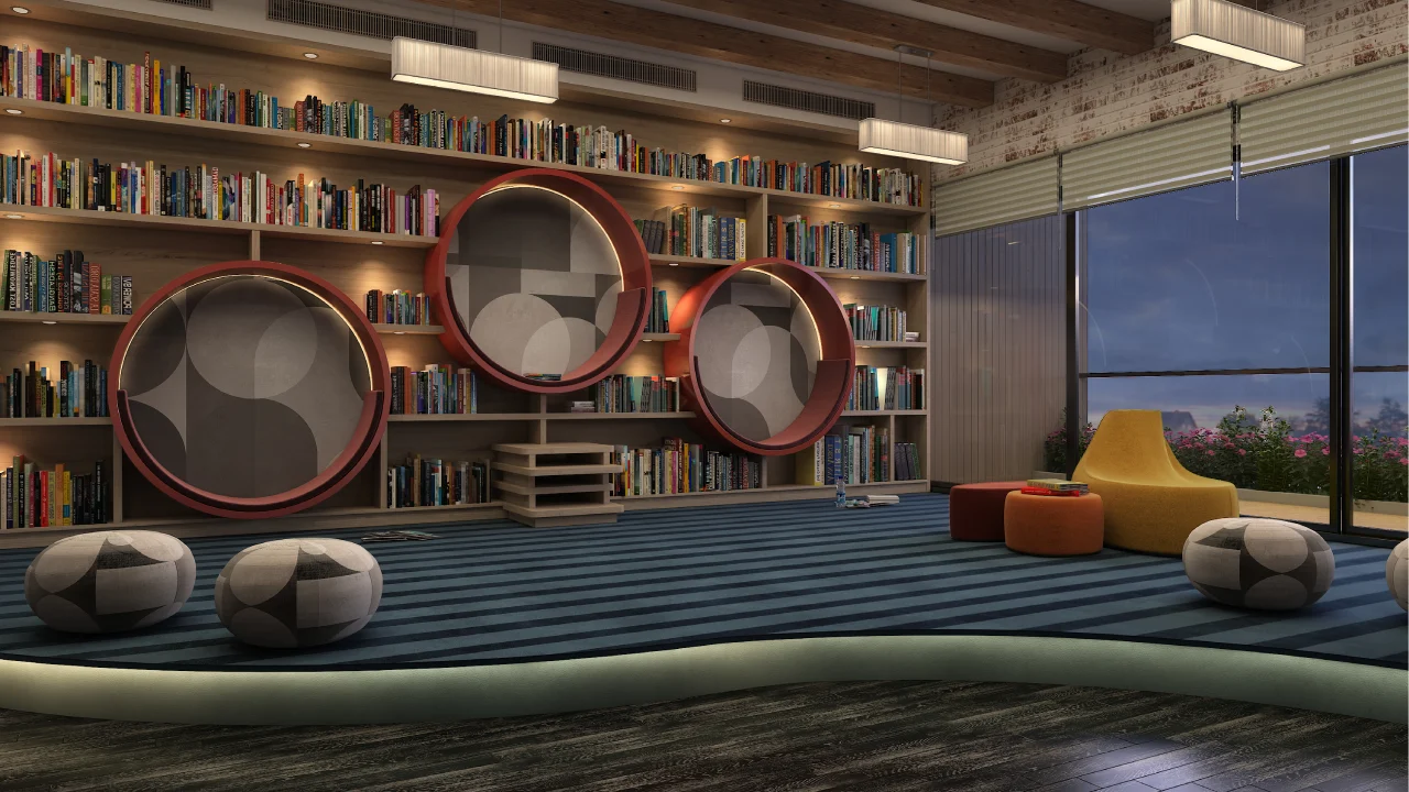 Sattva Lumina library lounge
