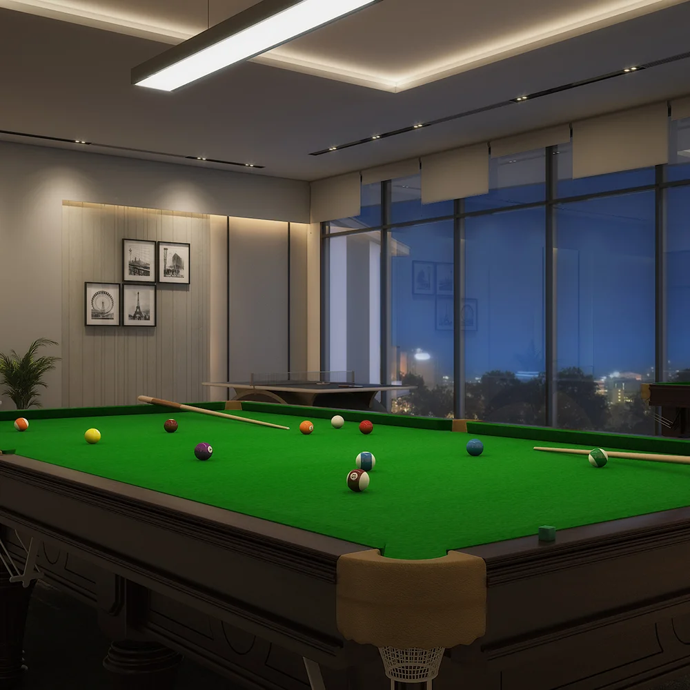 Sattva Lumina indoor games — table tennis & billiards